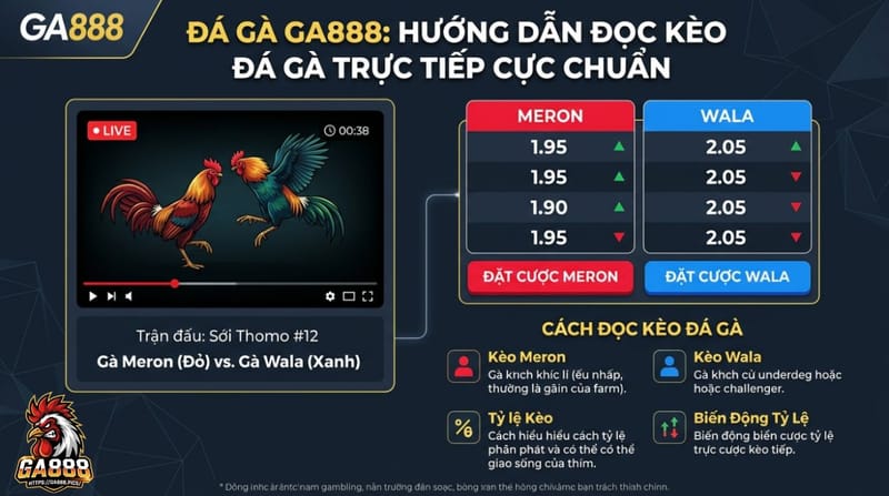 Đá Gà GA888: Hướng Dẫn Đọc Kèo Đá Gà Trực Tiếp Cực Chuẩn