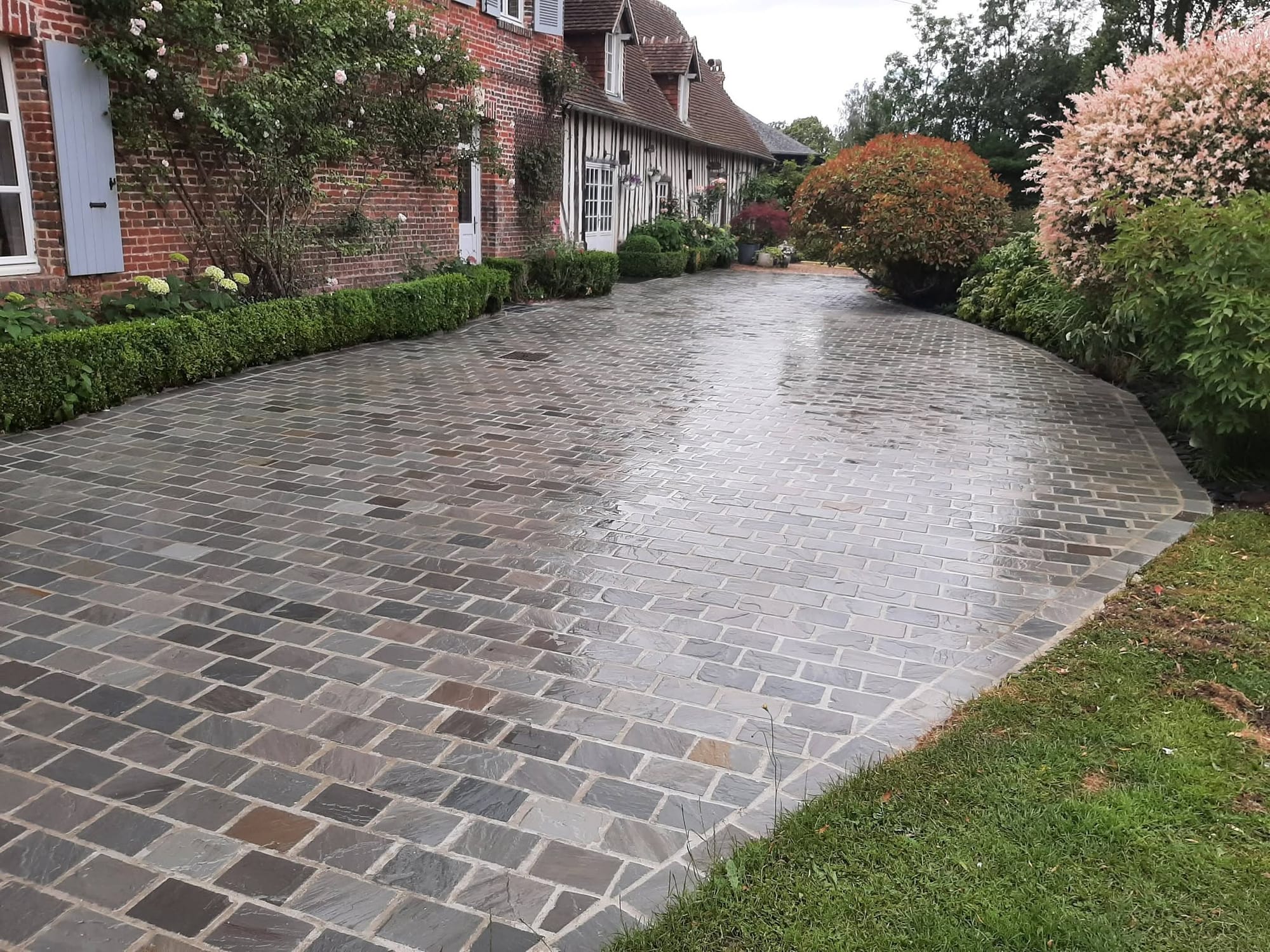 Terrasse en pavés