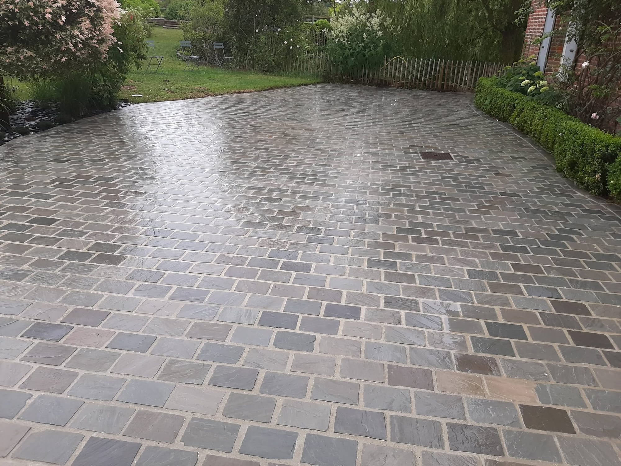 Terrasse en pavés
