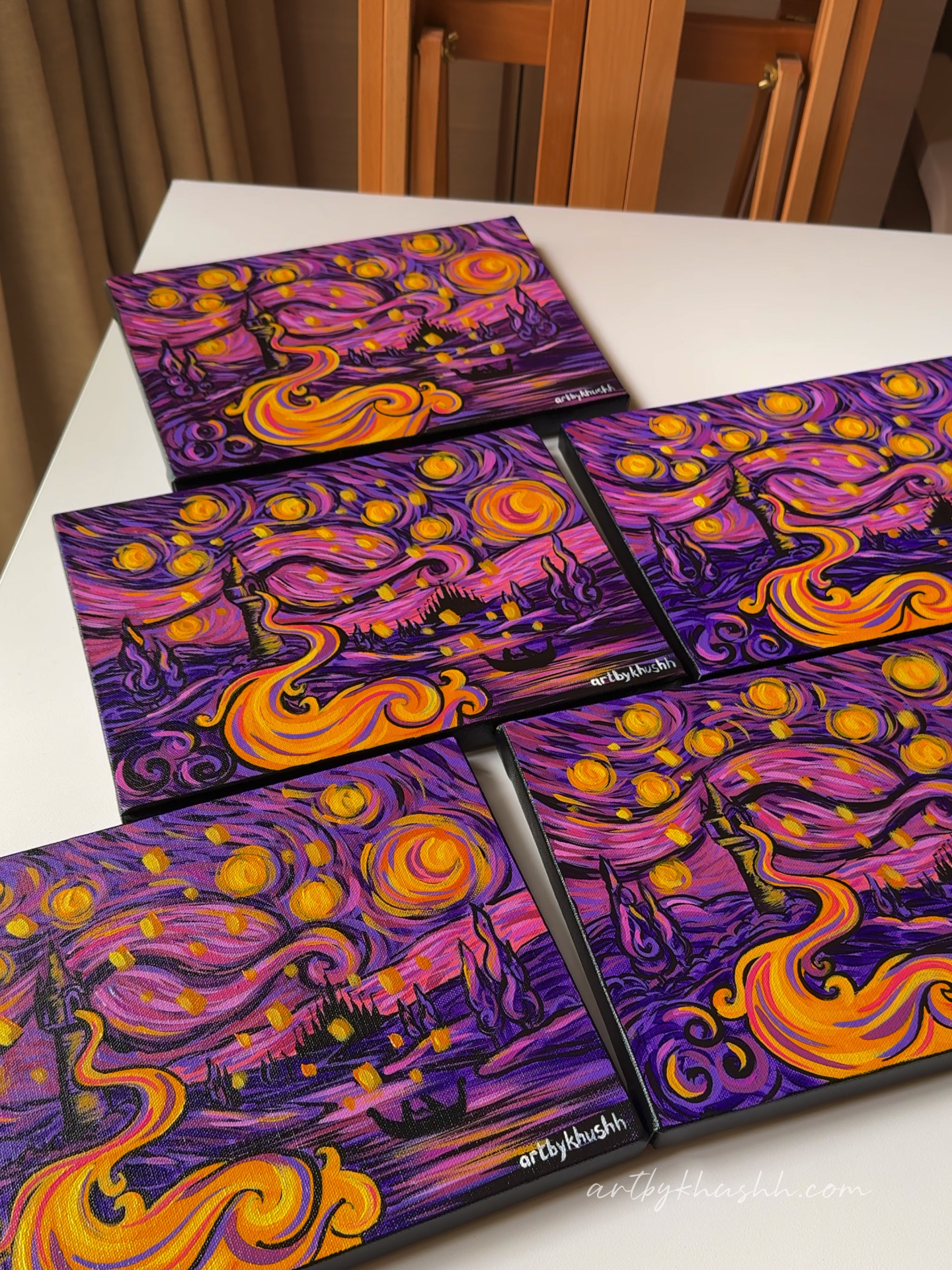 the making of ‘tangled x starry night’