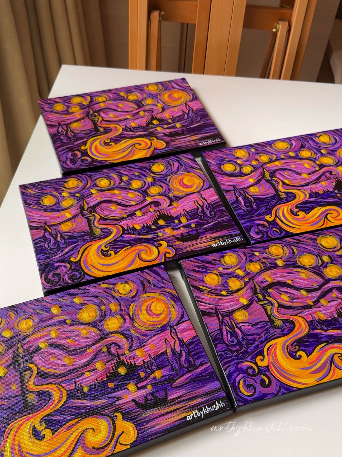 the making of ‘tangled x starry night’
