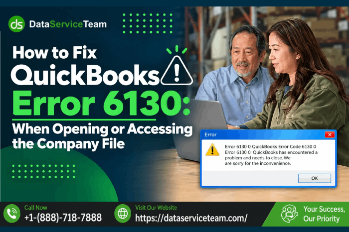 QuickBooks Error 6130 Company File Access Fix
