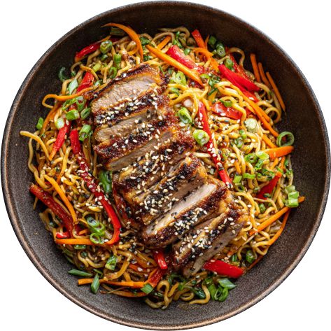 Chow Mein cu piept de rata 500g+