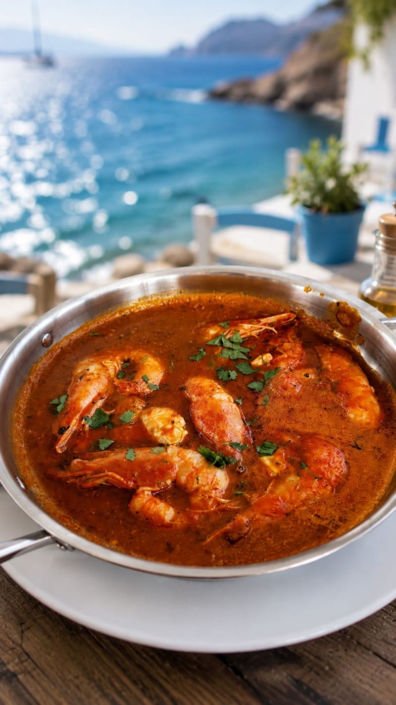 Γαρίδες Σαγανάκι/Shrimp Saganaki
