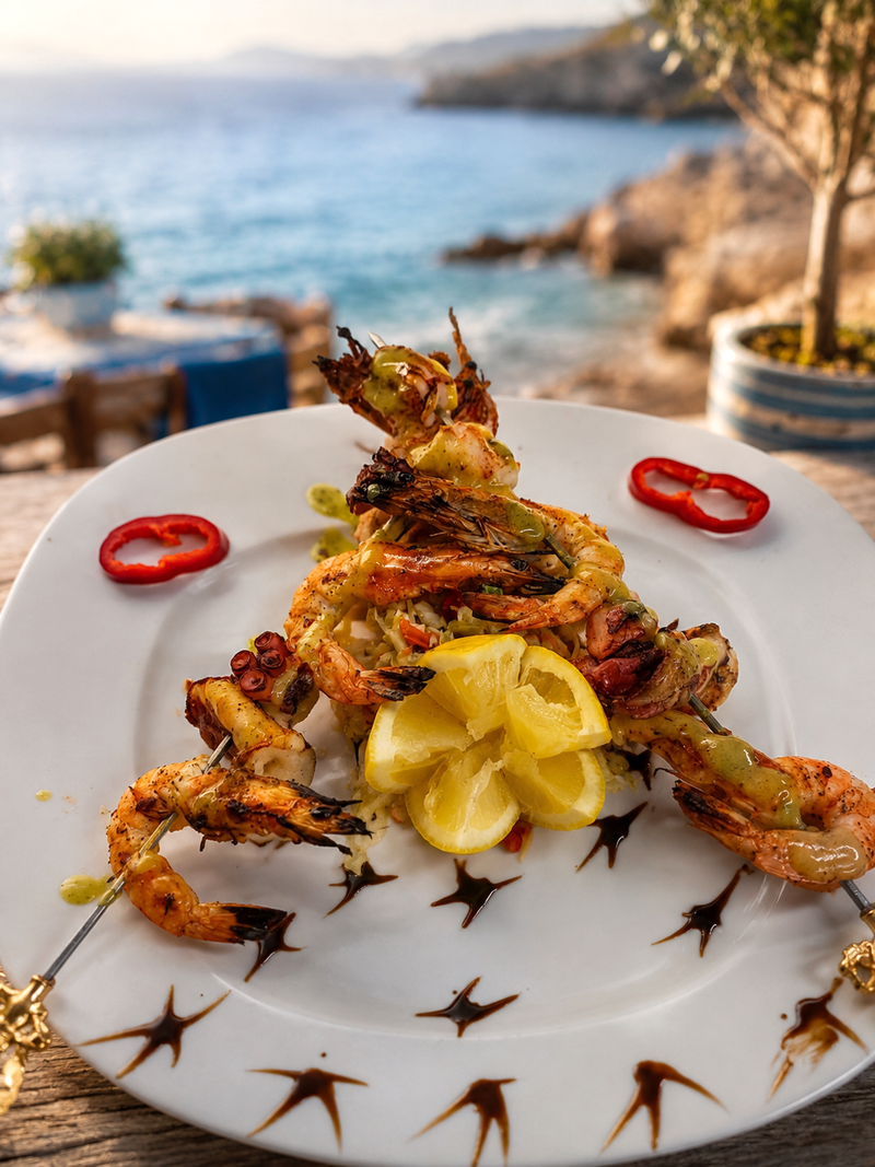 Σουβλάκι Θαλασσινών/Seafood Souvlaki