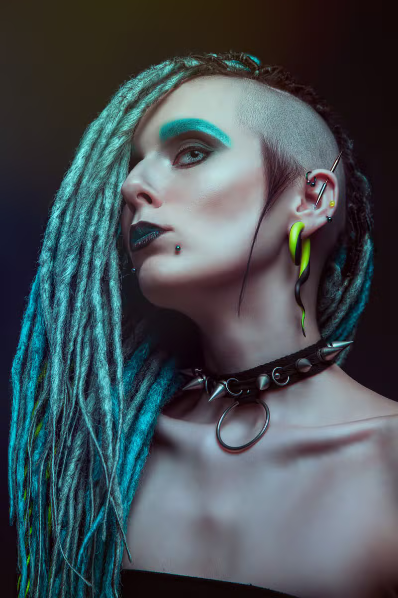 Spine Relay Dermals neon body modification