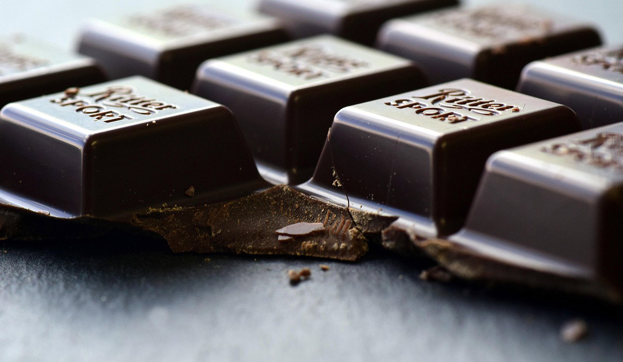 Dark chocolate representing healthy snack for energy