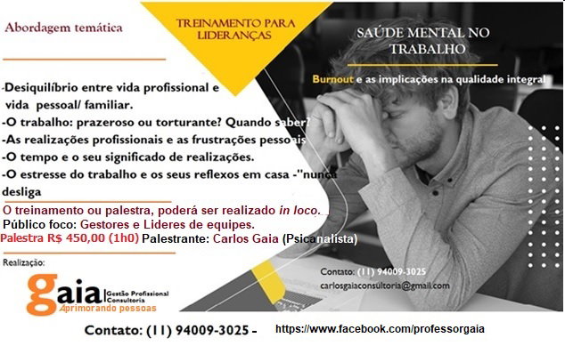 Saúde Mental no Trabalho -Treinamento para Líderes em Gestão de Pessoas