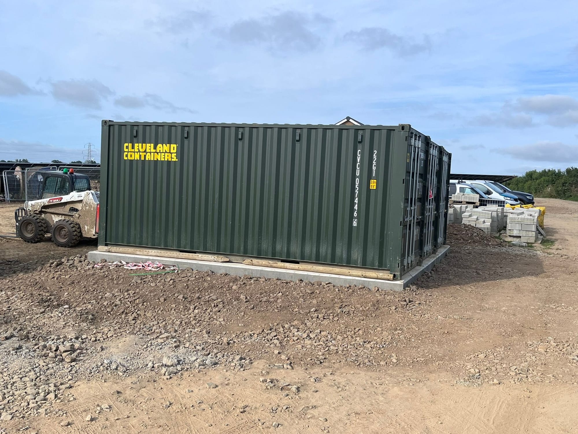 Containers Set Down on Concrete Pad