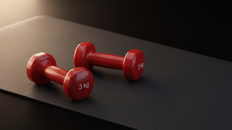 Resistance training kit on a dark studio surface