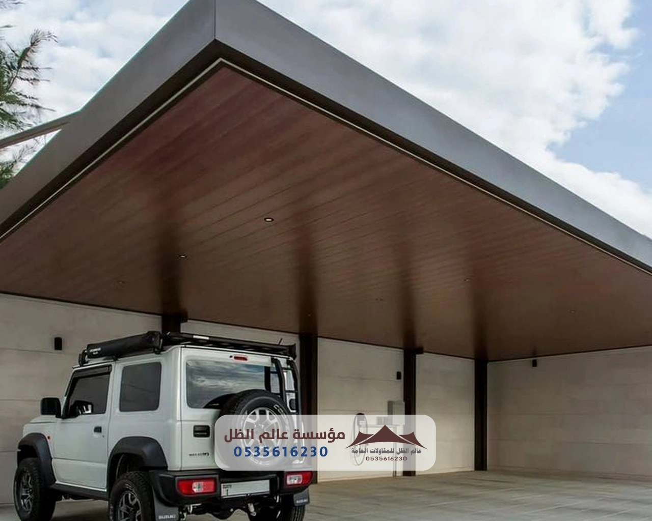صورة تركيب مظلات سيارات حديثة في الرياض 