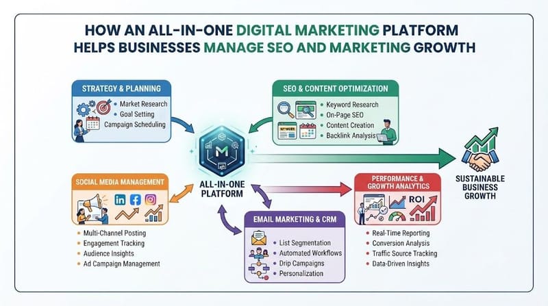 How an All-in-One Digital Marketing Platform Helps Businesses Manage SEO and Marketing Growth