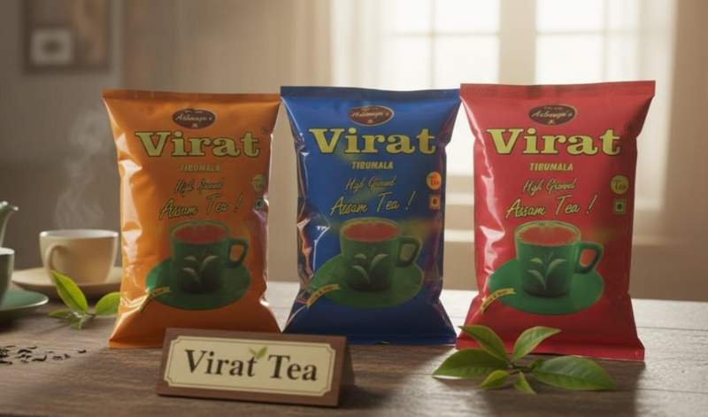 Tea packaging on the production line