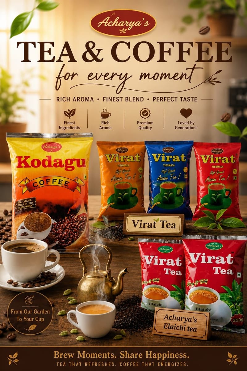 Premium loose tea leaves and roasted coffee beans