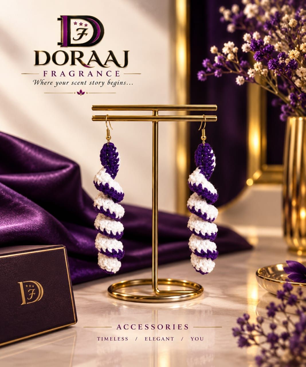 Doraaj Artisanal Two-Tone Spiral Drop Earrings