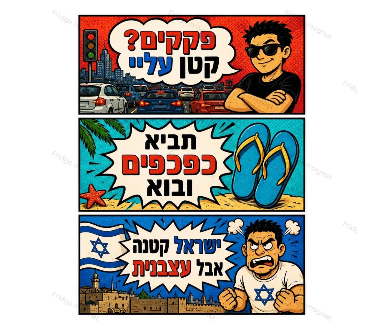 מארז 3 מגנטים מצחיקים לבית