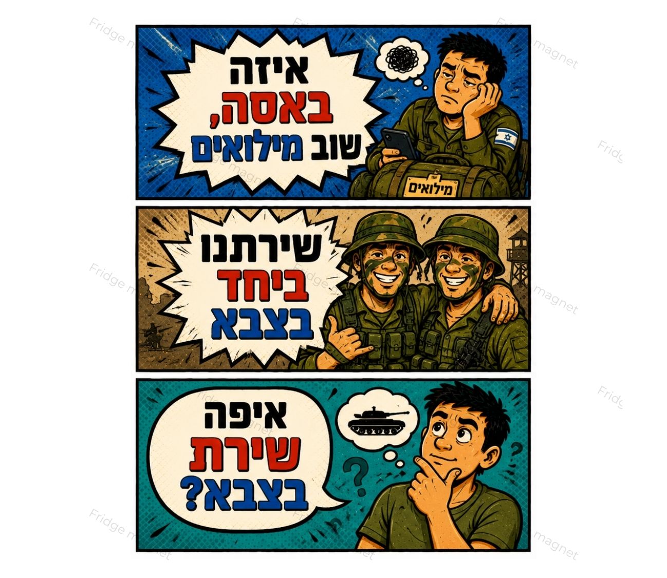 3 מגנטים במדים – מילואים, צבא ועוד...