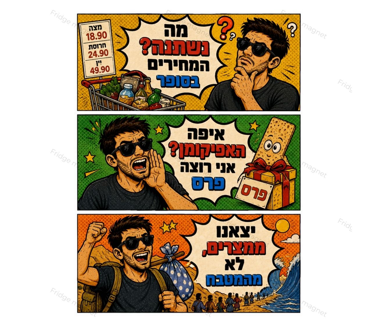 3 מגנטים אווירת פסח ישראלית – אביב, מסורת וחגיגה