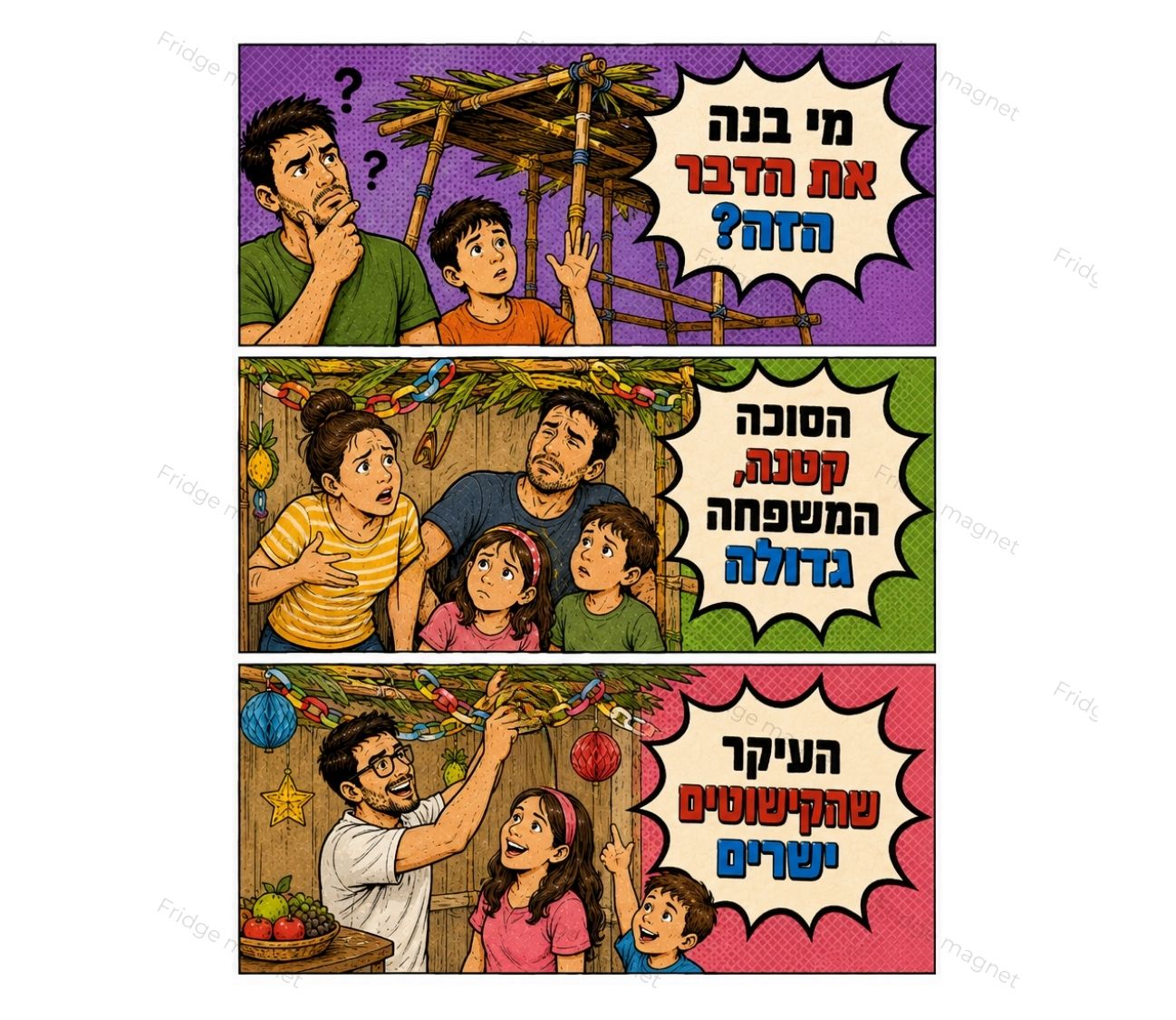 סוכות עם קריצה – 3 מגנטים הומוריסטיים ומצחיקים באווירת החג