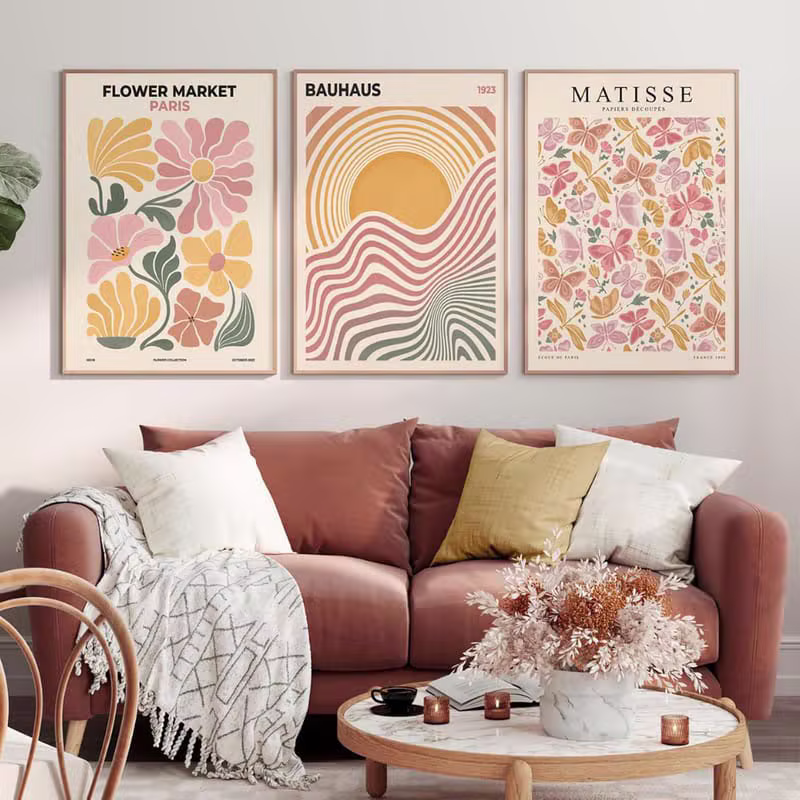 Lot de 3 Affiches Esthétiques Aquarelle