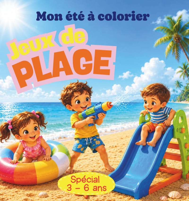 Livre de coloriage : Jeux de plage (3-6 ans)