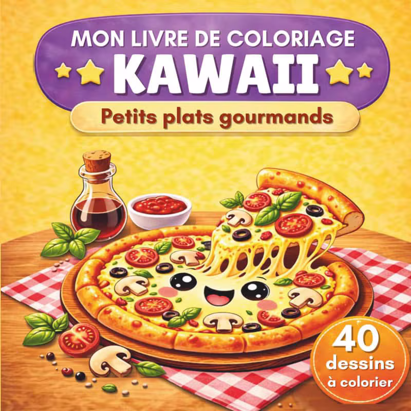 Livre de coloriage : Petits plats gourmands Kawaii
