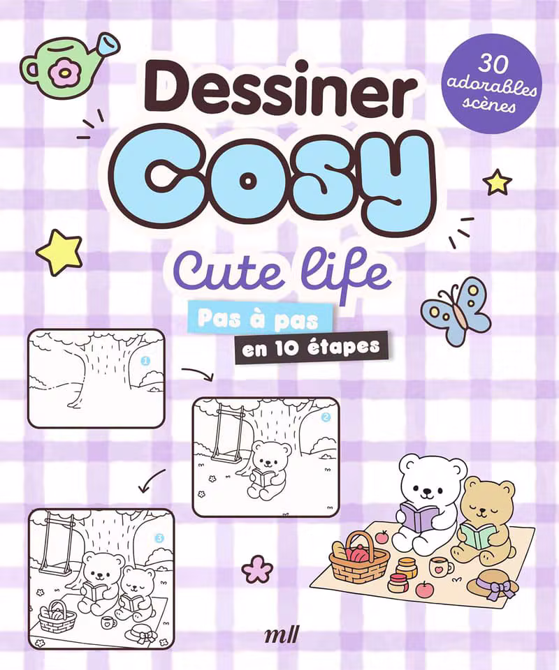 Livre de dessin et coloriage : Dessiner Cosy - Cute life