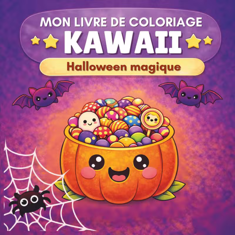 Mon livre de coloriage kawaii : Halloween magique
