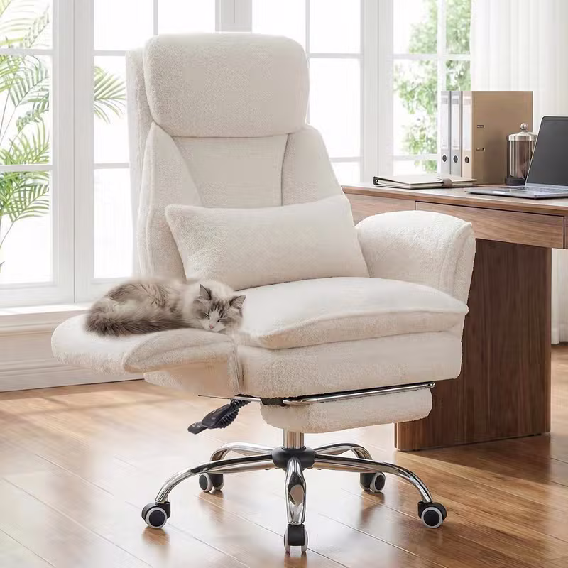 Chaise de bureau ergonomique cosy avec repose-pieds