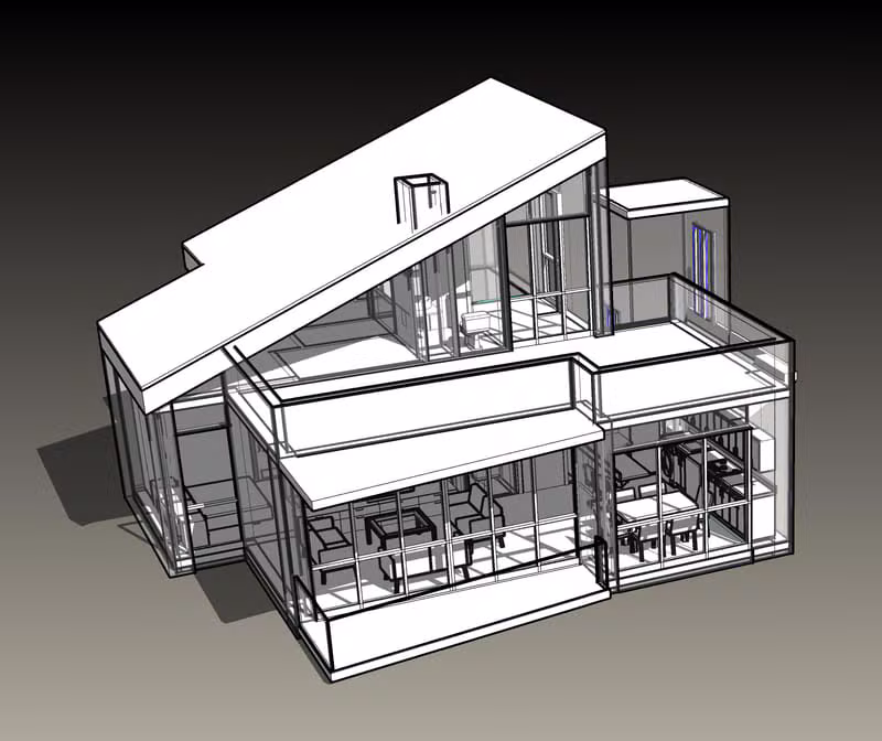 Conceptual 3D architectural building model