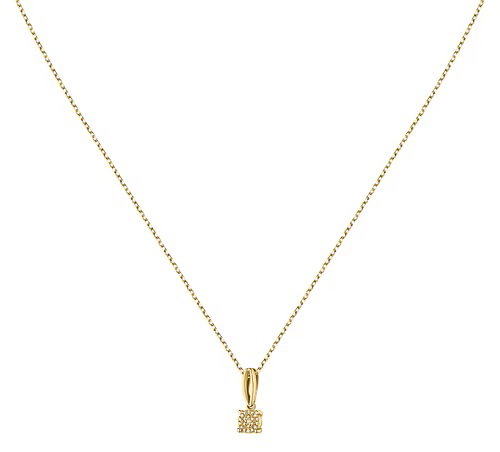 Collier, Or 375/1000, Et Diamant