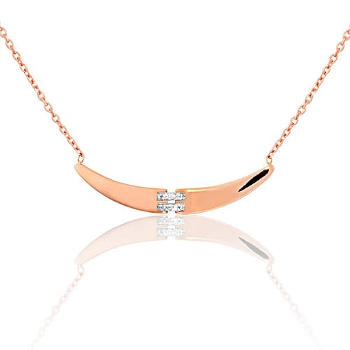 Collier, Or 375/1000. Et Diamant