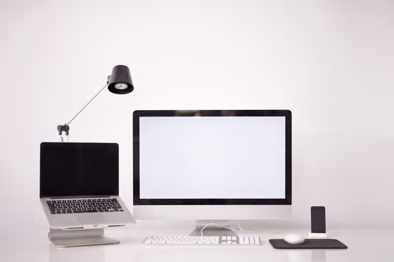 Professional desktop workstation setup