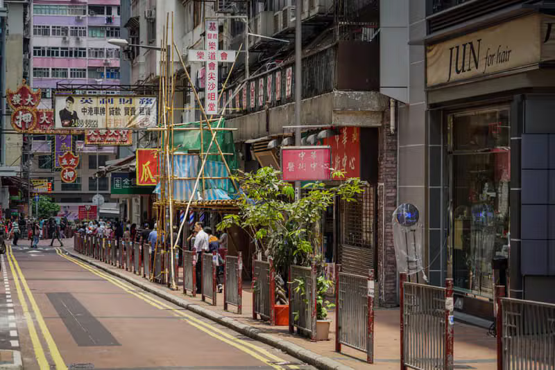 Documentary street view of Hong Kong Island
