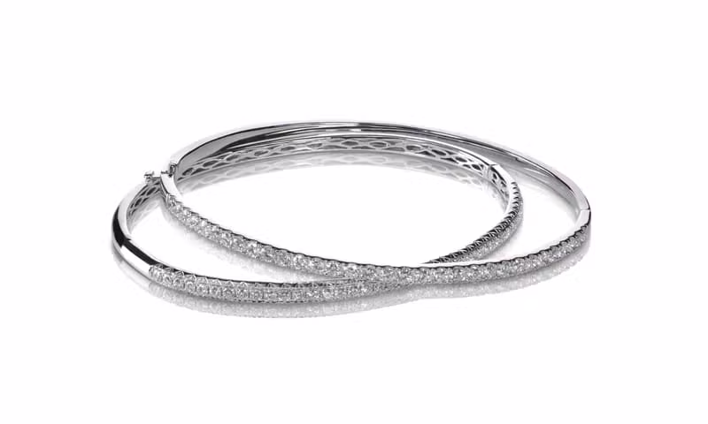 Pave Sterling Silver Bangle