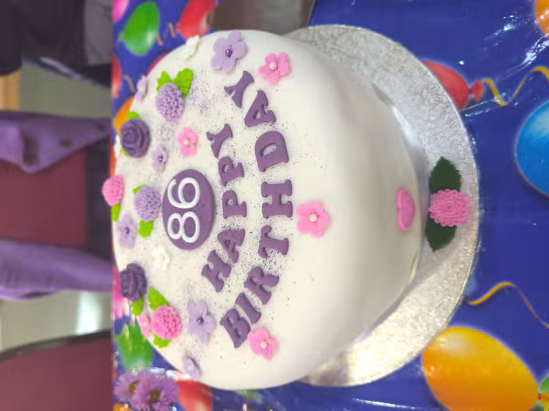 An 86th birthday celebration cake