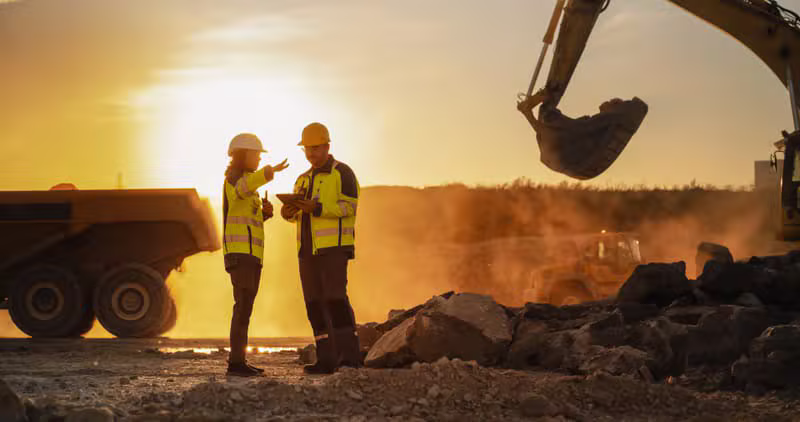 Excavator loading ADT