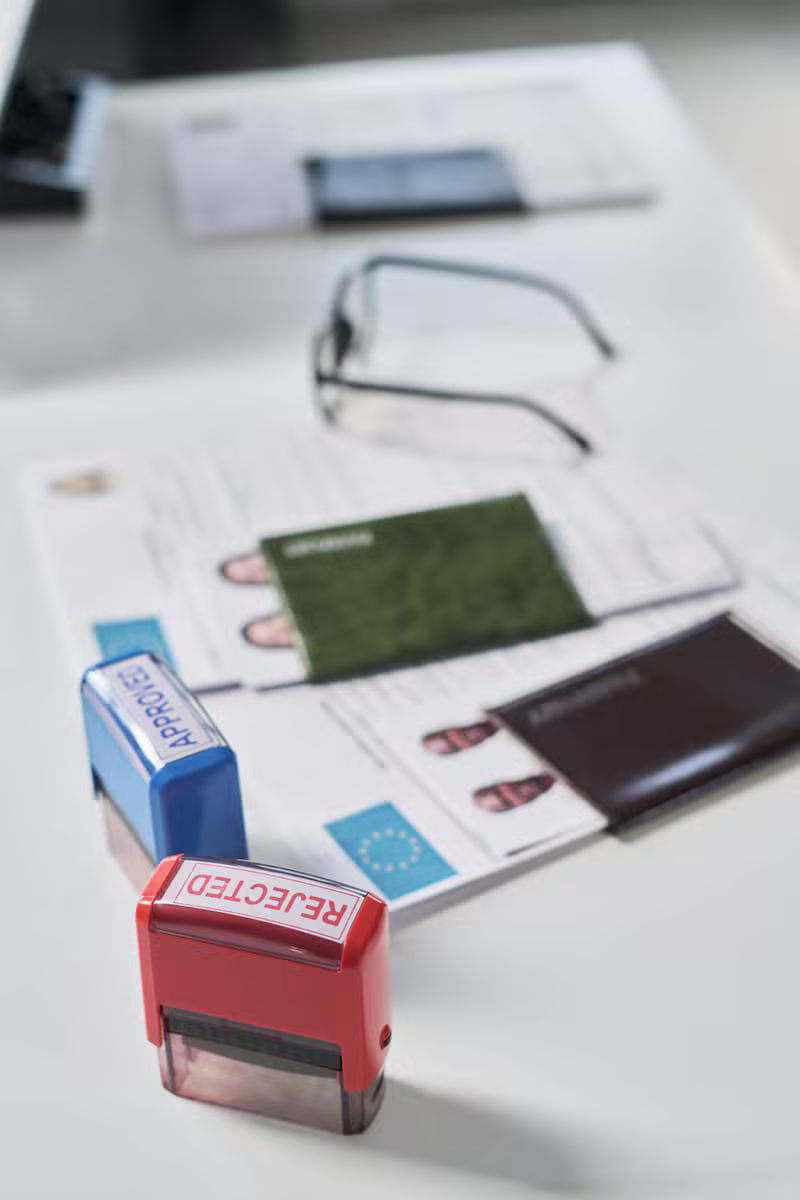 Approved passport visa stamp