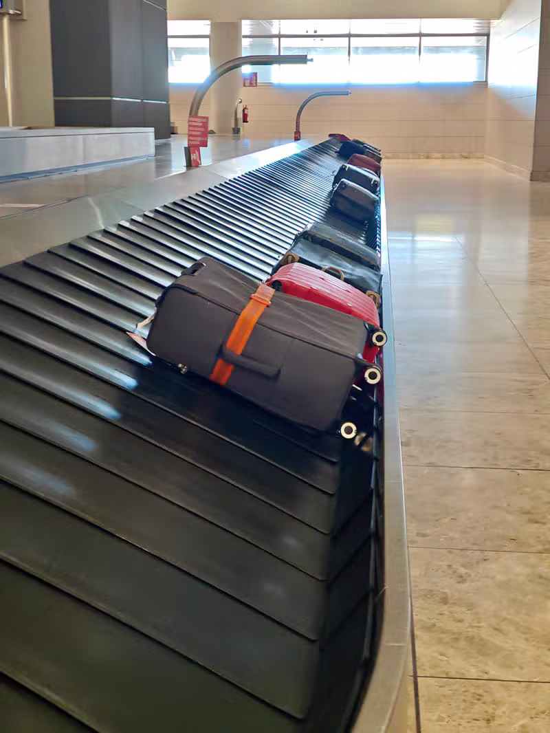 Traveler at immigration counter