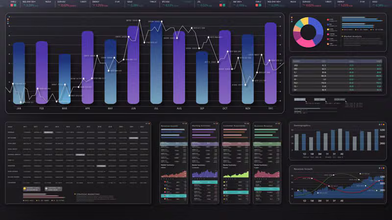 Dark creative SaaS dashboard user interface