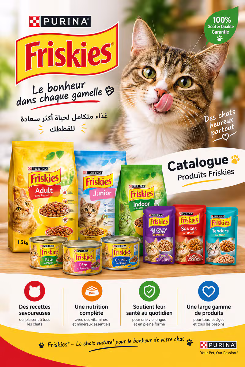 Friskies — كاطالوغ منتجات Friskies من Purina: غذاء متكامل لحياة أكثر سعادة للقطط
