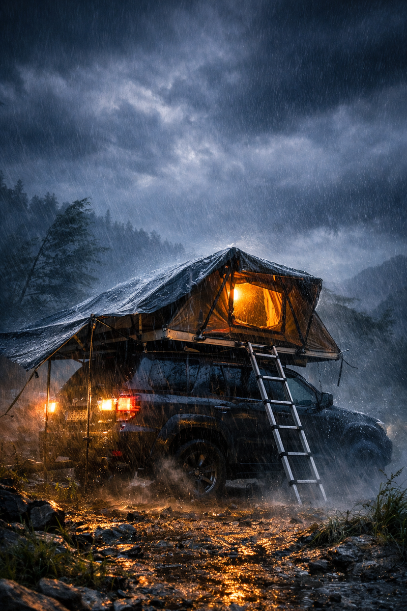 Sturm im Dachzelt!