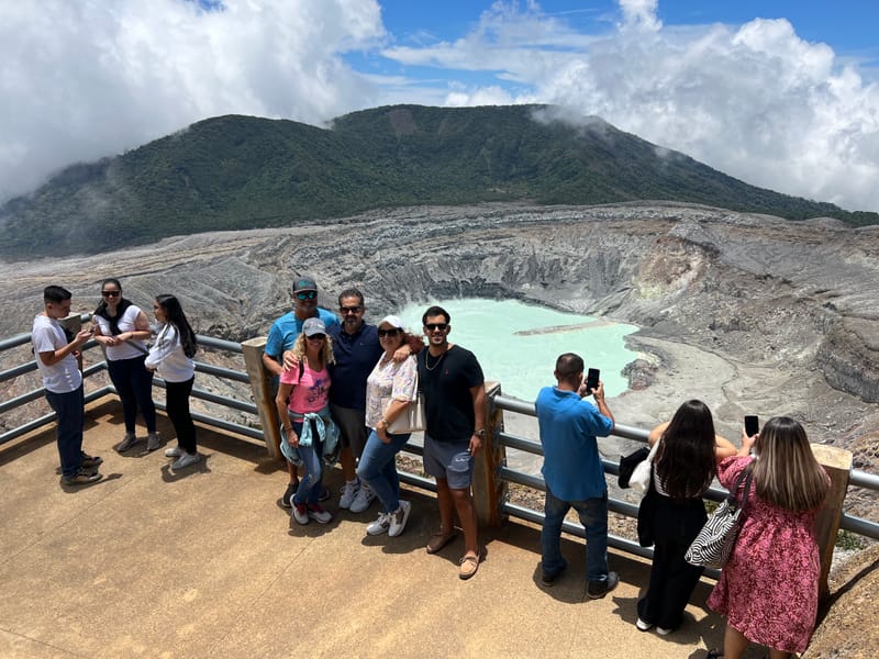 Poas Volcano- We stop for coffe in the morning before embarking on our journey through the vibrant coffee plantations and lush rain forests to behold the breathtaking turquoise acid crater lake of Poas Volcano. 