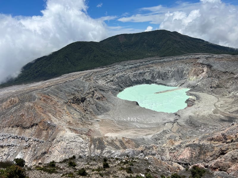 Poas Volcano- We stop for coffe in the morning before embarking on our journey through the vibrant coffee plantations and lush rain forests to behold the breathtaking turquoise acid crater lake of Poas Volcano. 