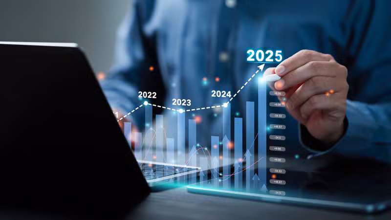 Wealth management expert analyzing financial growth charts