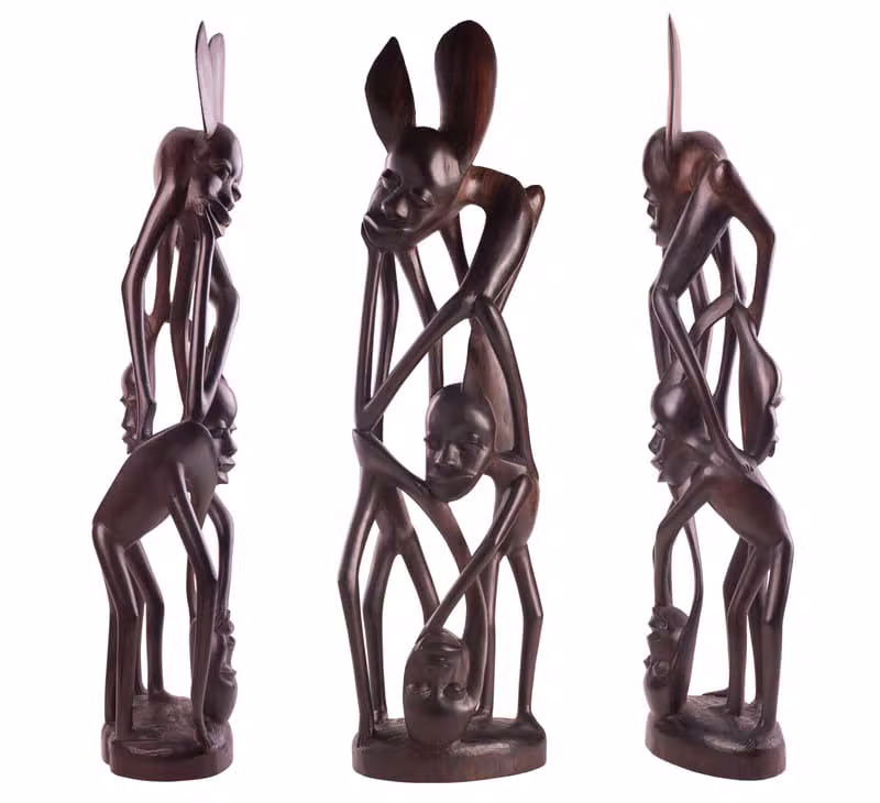 Hand-Carved Ebony Mask (Antique)