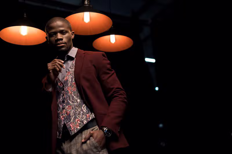 Fashion model in a bespoke luxury suit