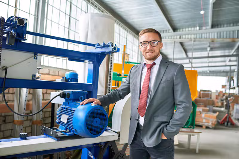 Company owner in modern industrial workshop