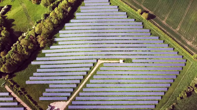 Large scale solar panel farm