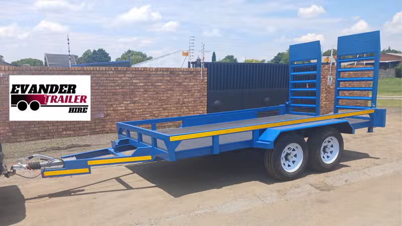 Utility trailers parked and ready for hire